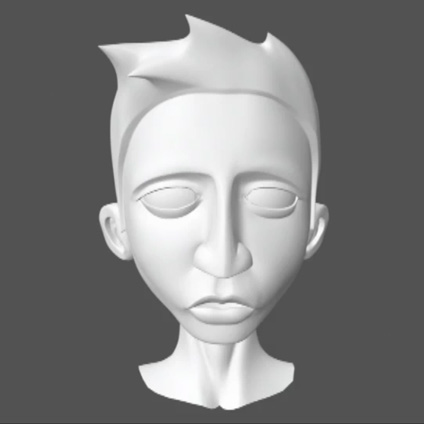 Boy head 3D front