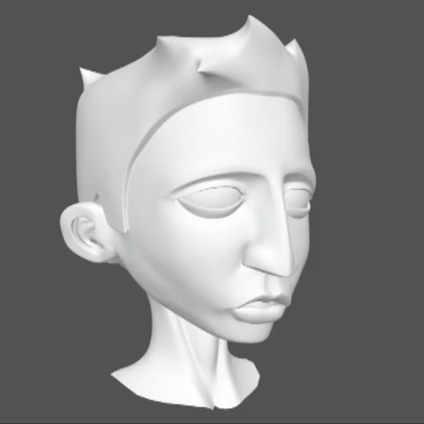 Boy head 3D half