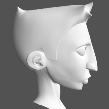 Boy head 3D side