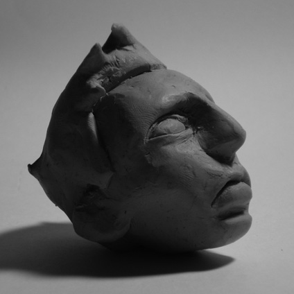 Boy head model clay